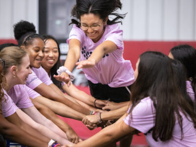 Group of First Tee participants participating in a team-building activity